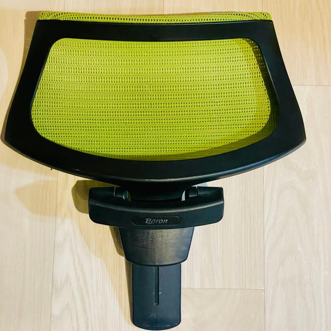 バロンチェア ヘッドレスト 可動式 オカムラ　グリーン