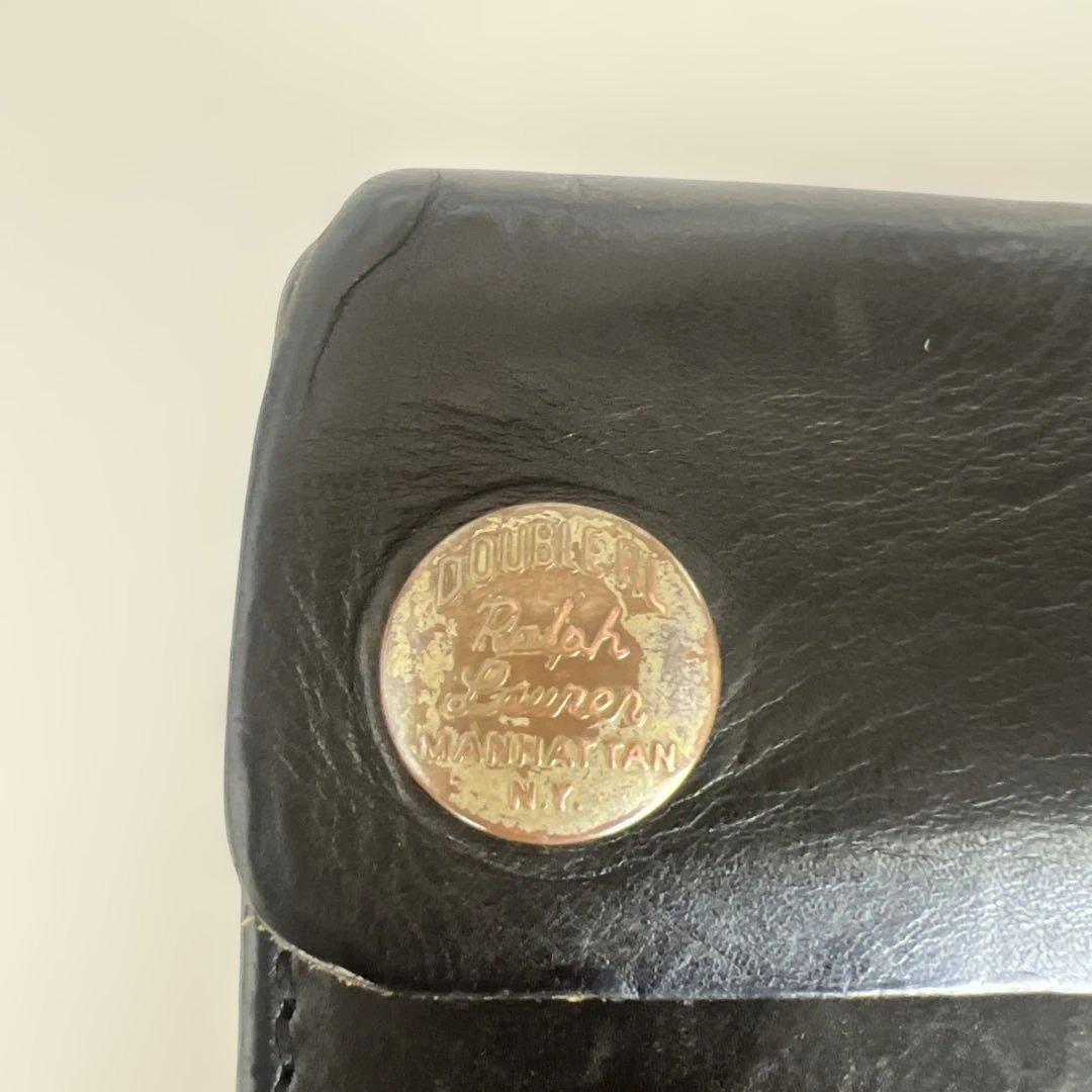 RRL 黒レザー二つ折り財布