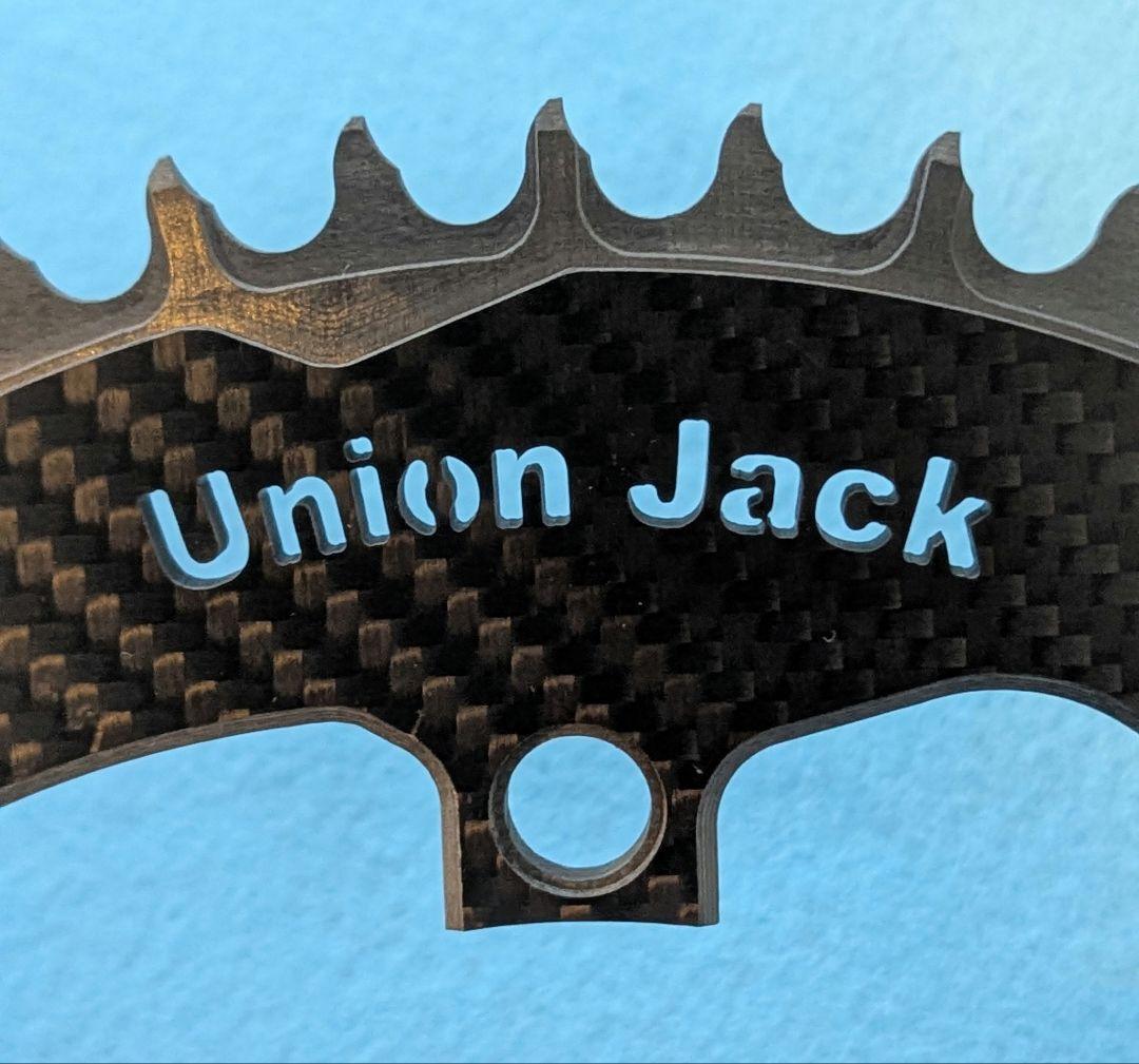 union jack カーボンチェーンリング 3K柄 54T pcd130