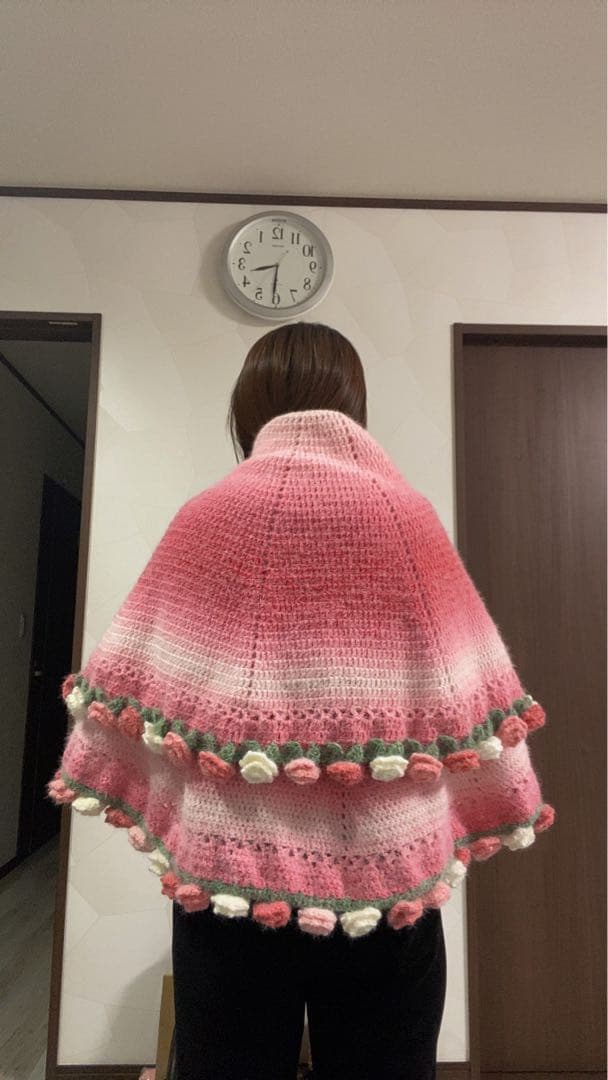 バラの花束ブランケット直径110cm，68本の大きな花ストール