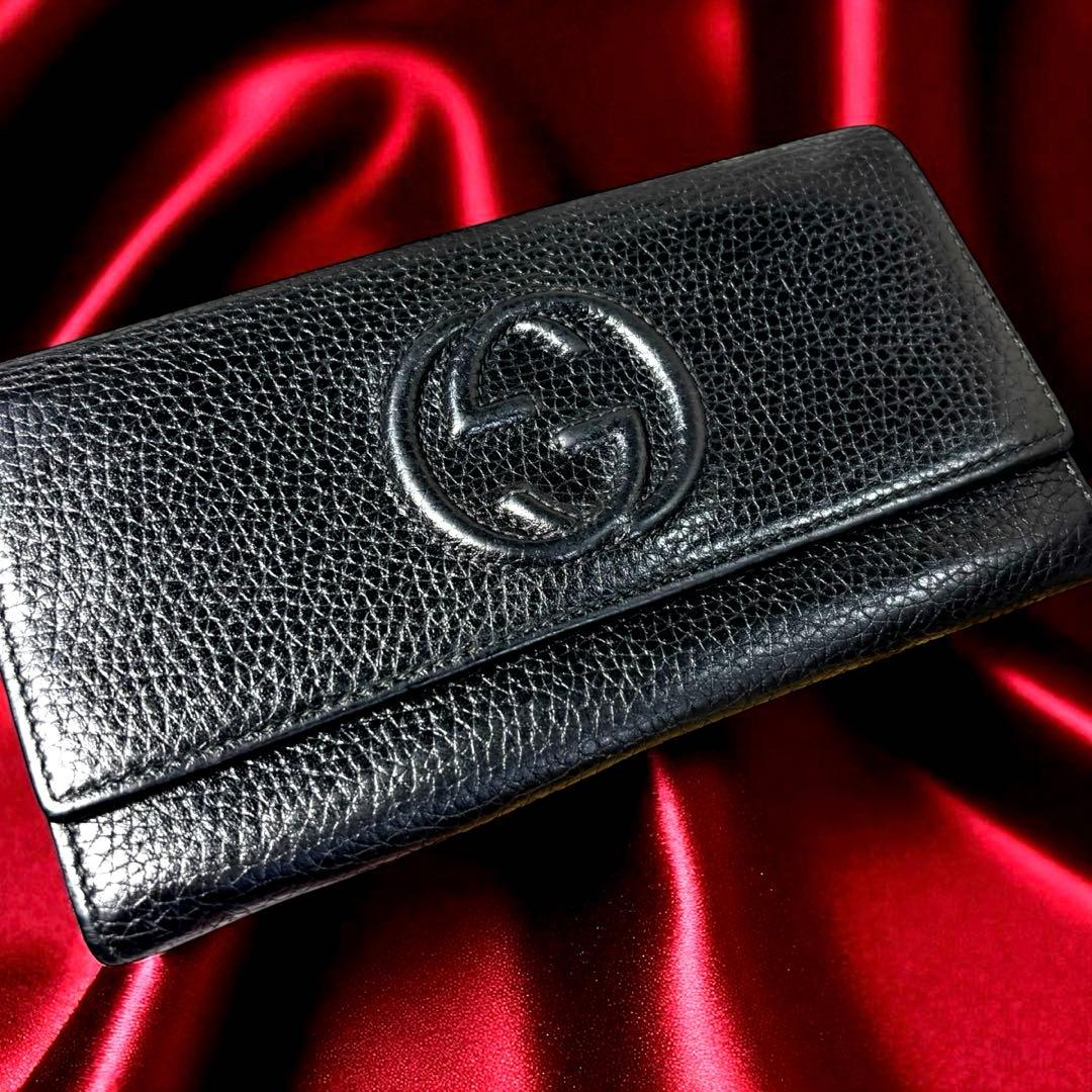 s*3様 ✨美品✨グッチ✨GUCCI 長財布　ソーホー ブラック　インターロッキ