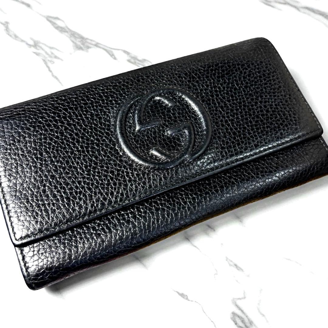 s*3様 ✨美品✨グッチ✨GUCCI 長財布　ソーホー ブラック　インターロッキ