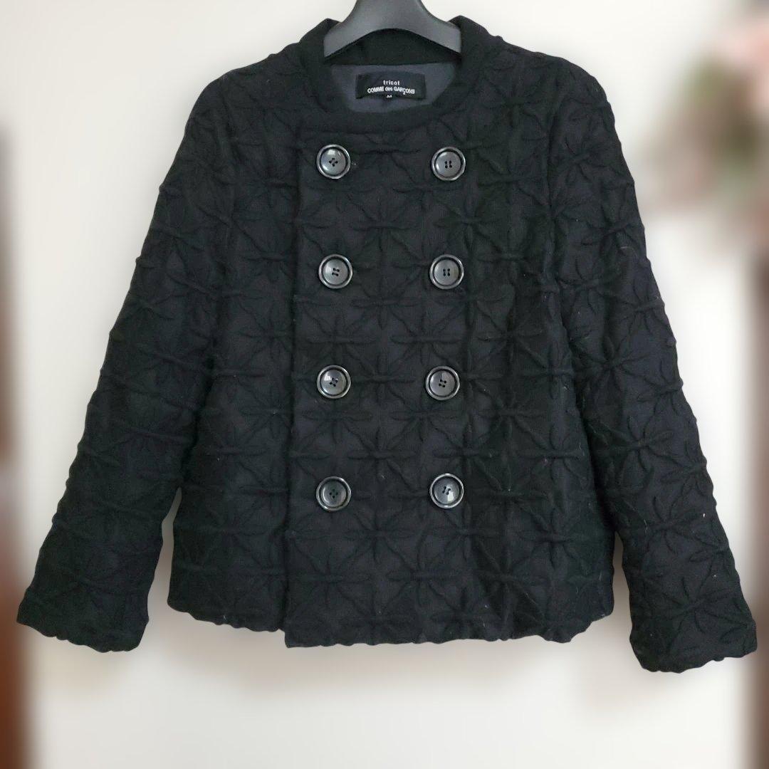 COMME des GARCONS 刺繍ダウンジャケット 黒