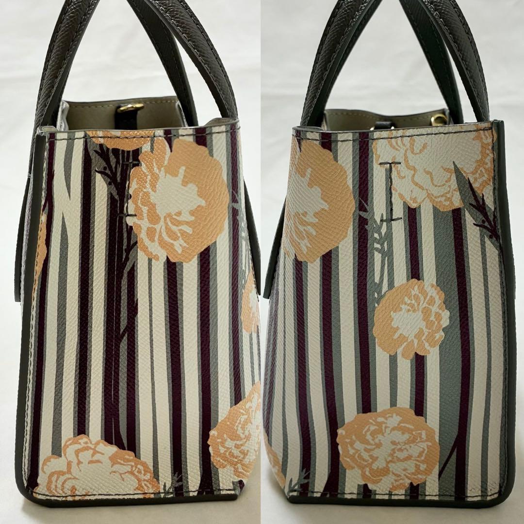 【未使用級】フルラ 2way エラ ハンドバッグ レザー 手提げ 斜め掛け 花柄