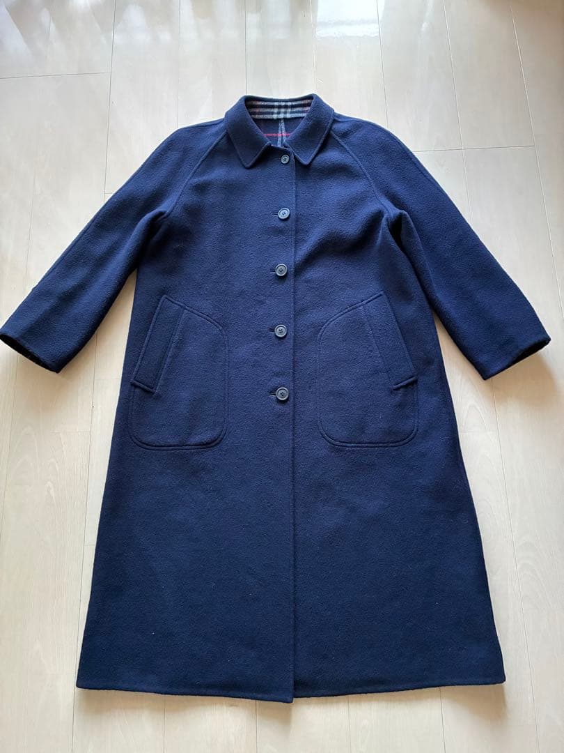 BURBERRY リバーシブル 80sヴィンテージ ウール ロングコート