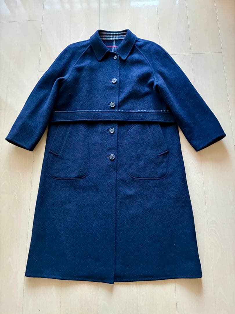 BURBERRY リバーシブル 80sヴィンテージ ウール ロングコート