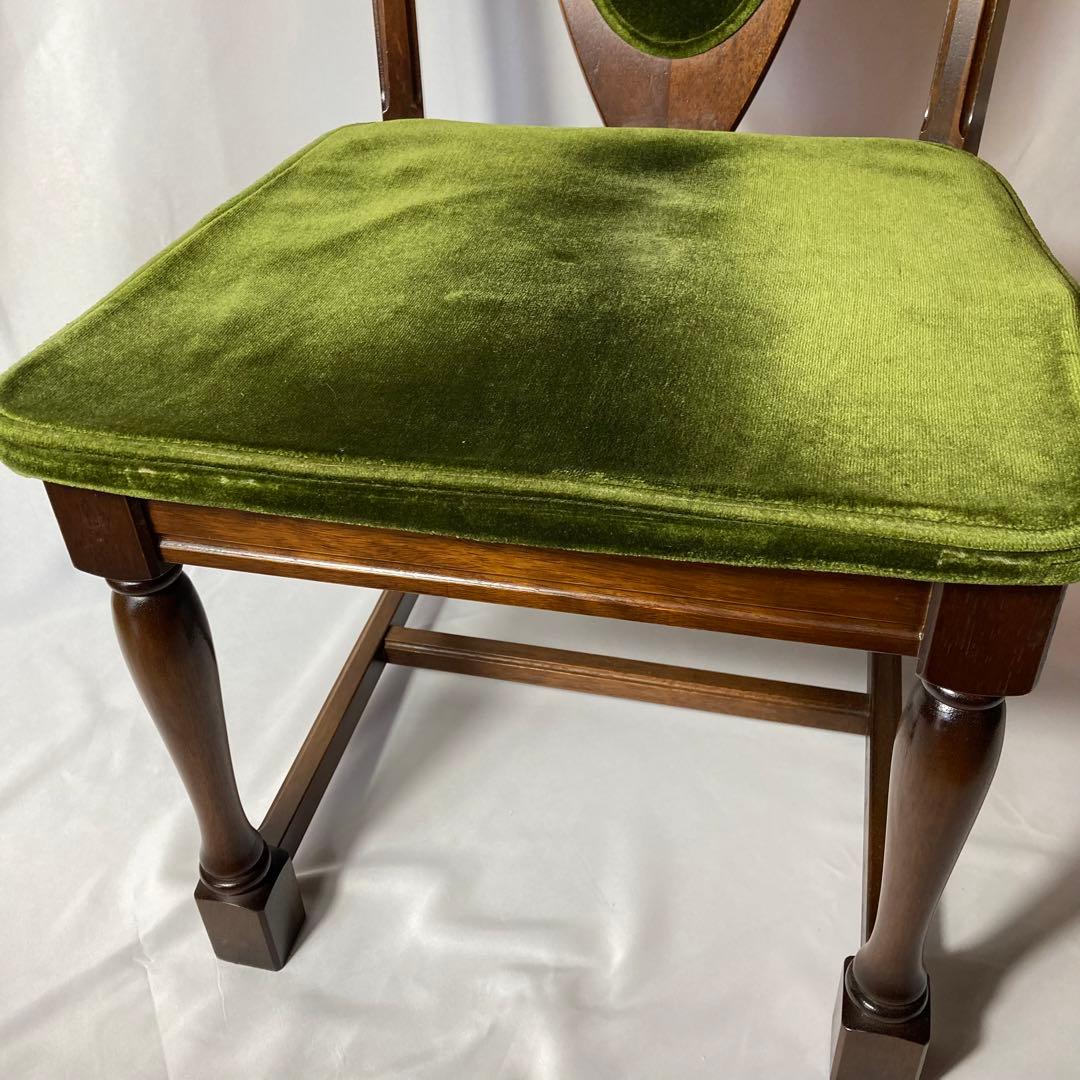 NAGANOINTERIOR 椅子 チェア vintage ベロア緑　2個セット