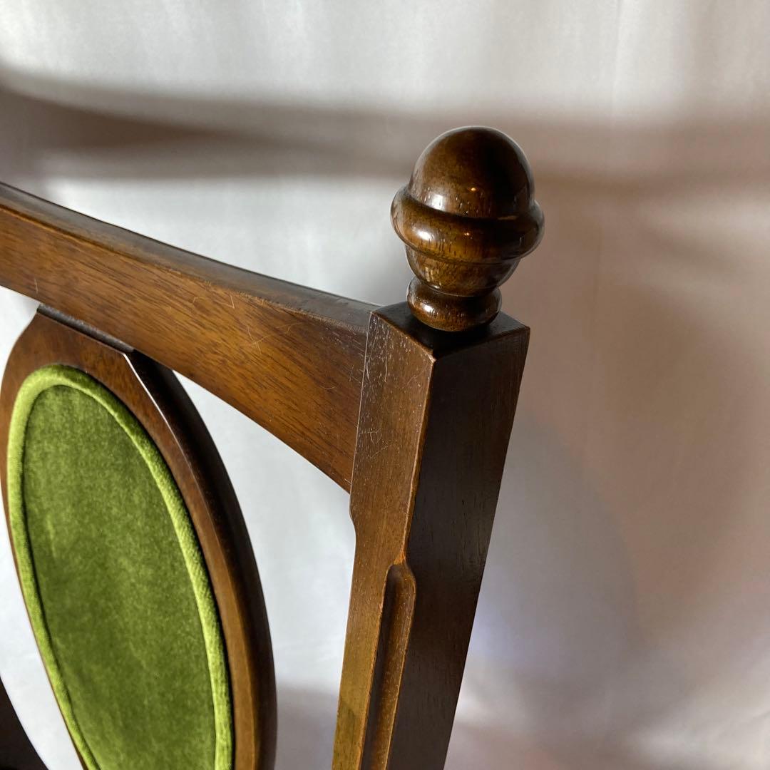 NAGANOINTERIOR 椅子 チェア vintage ベロア緑　2個セット