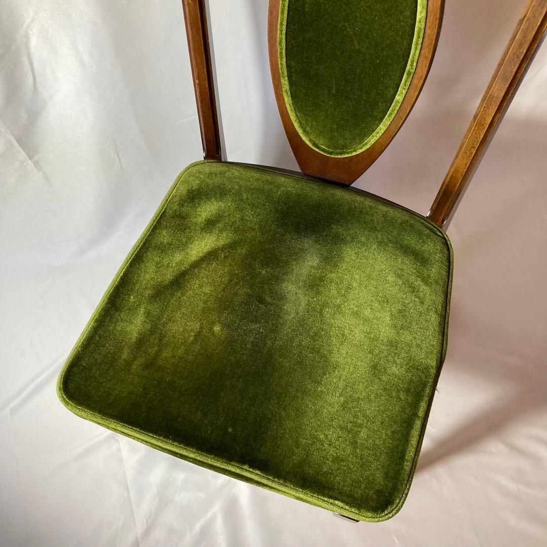 NAGANOINTERIOR 椅子 チェア vintage ベロア緑　2個セット