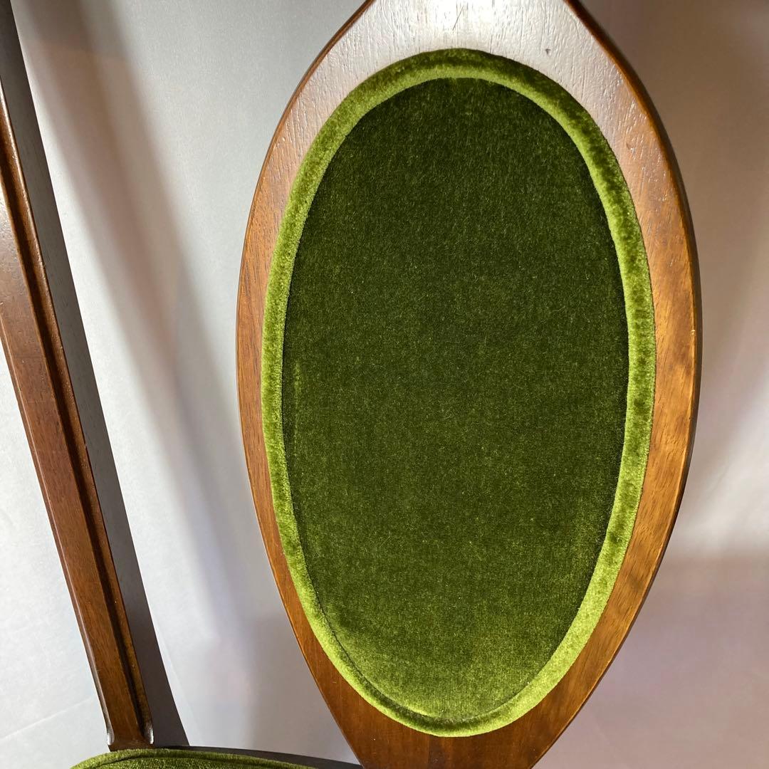 NAGANOINTERIOR 椅子 チェア vintage ベロア緑　2個セット