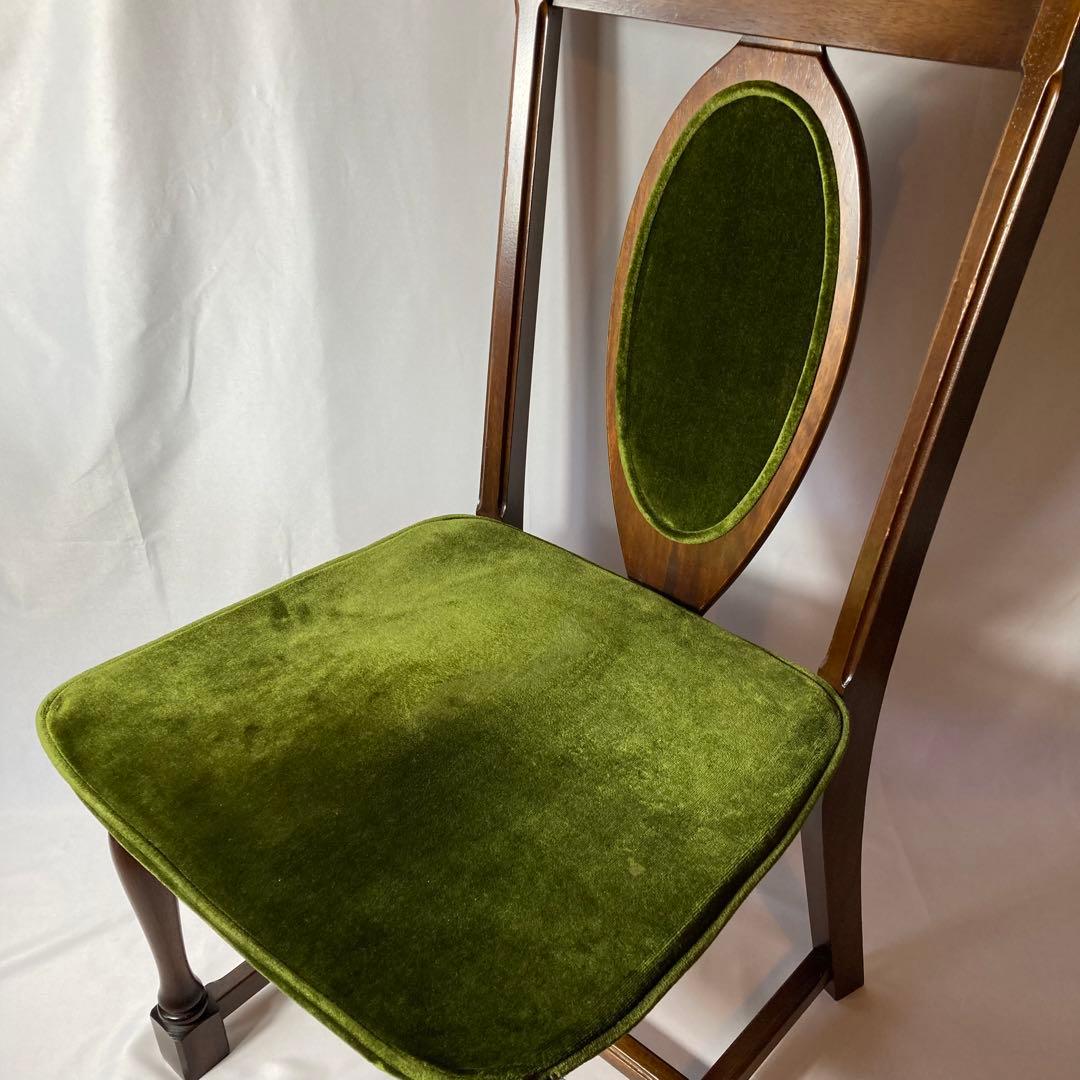 NAGANOINTERIOR 椅子 チェア vintage ベロア緑　2個セット