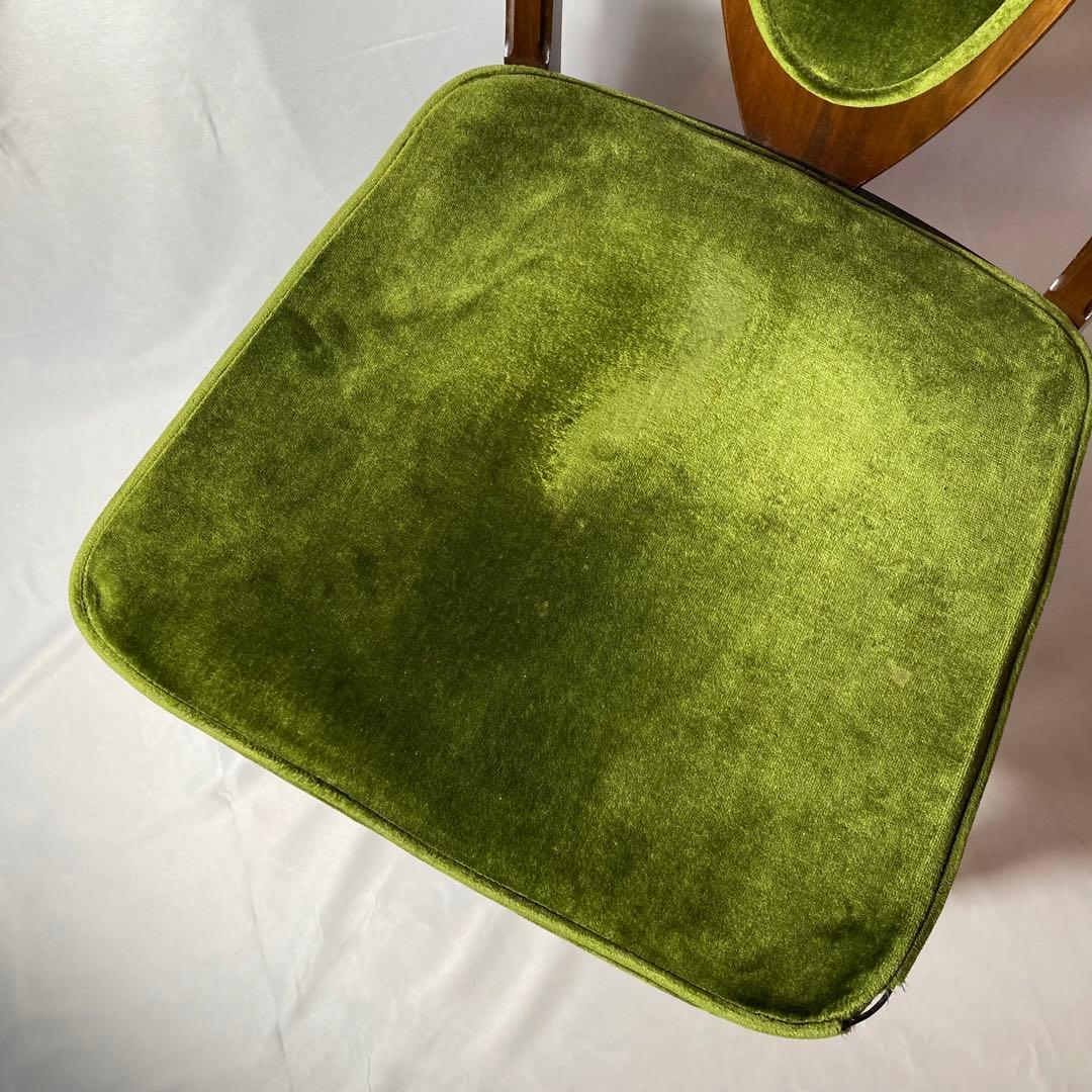 NAGANOINTERIOR 椅子 チェア vintage ベロア緑　2個セット
