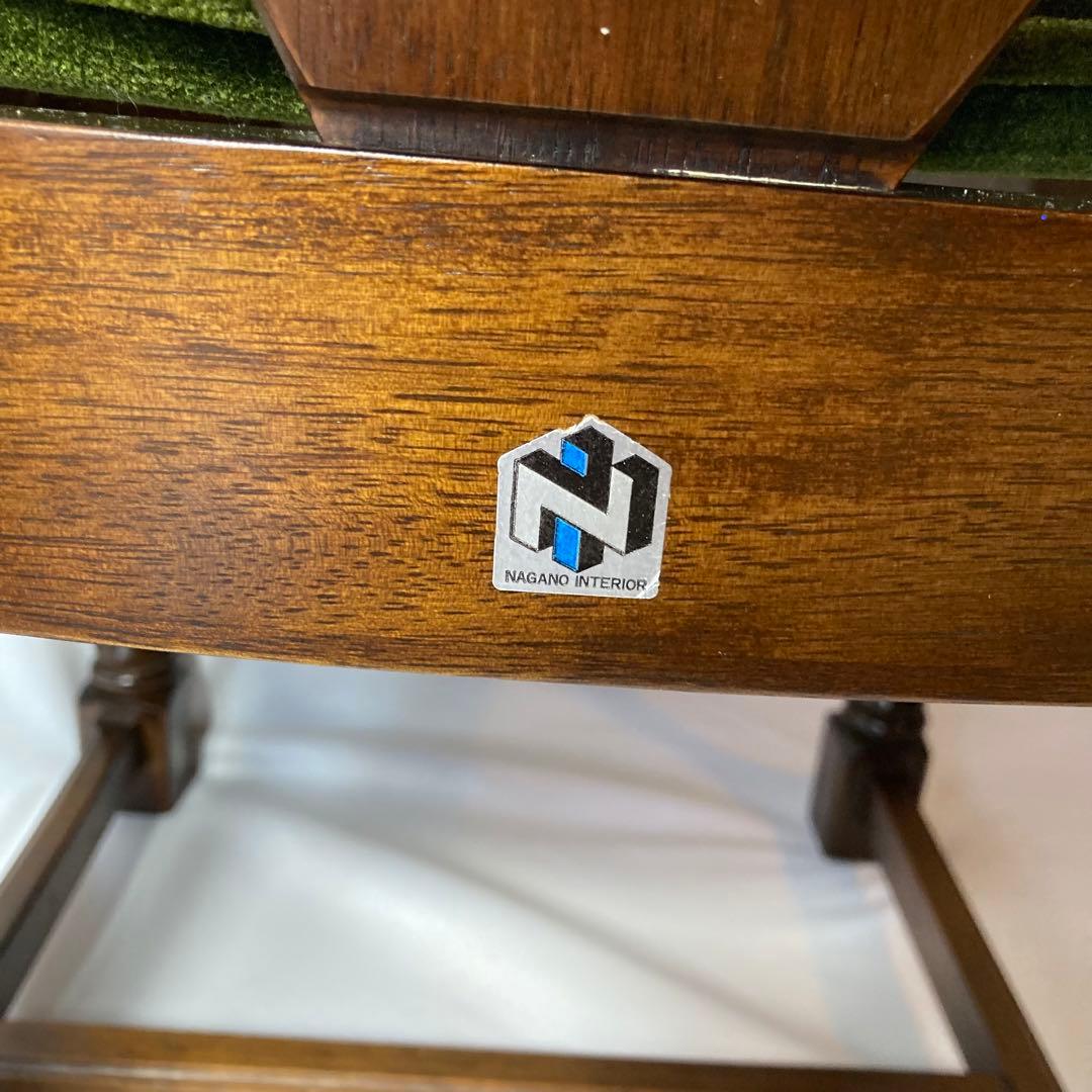 NAGANOINTERIOR 椅子 チェア vintage ベロア緑　2個セット