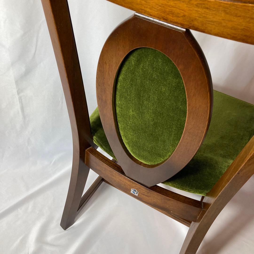 NAGANOINTERIOR 椅子 チェア vintage ベロア緑　2個セット