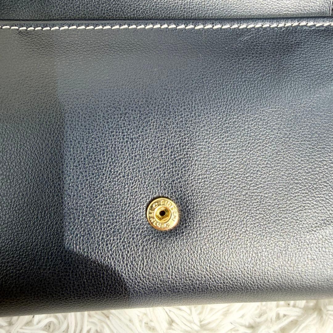 極美品✨イブサンローラン Yカット ビンテージ 三つ折り財布 ネイビー