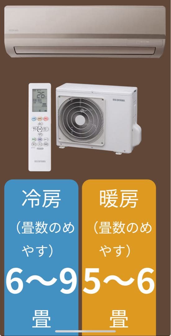 エアコン室内室外機 IRA-2221G/RZ冷暖房 使用3年