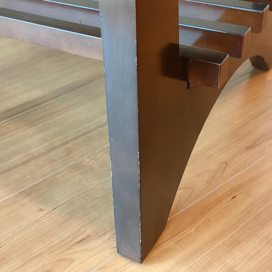 カリモク　センターテーブル　ヴィンテージ　大理石柄　木製