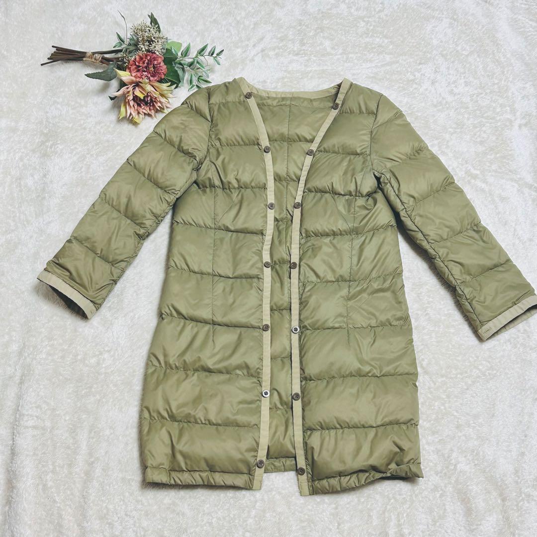 【MHL.】 コットン ナイロン ステンカラーコート ダウンライナー付き