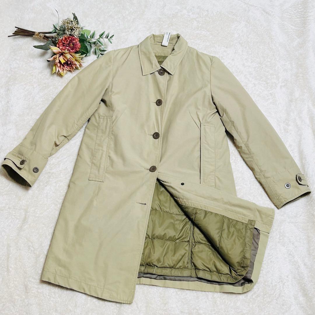 【MHL.】 コットン ナイロン ステンカラーコート ダウンライナー付き