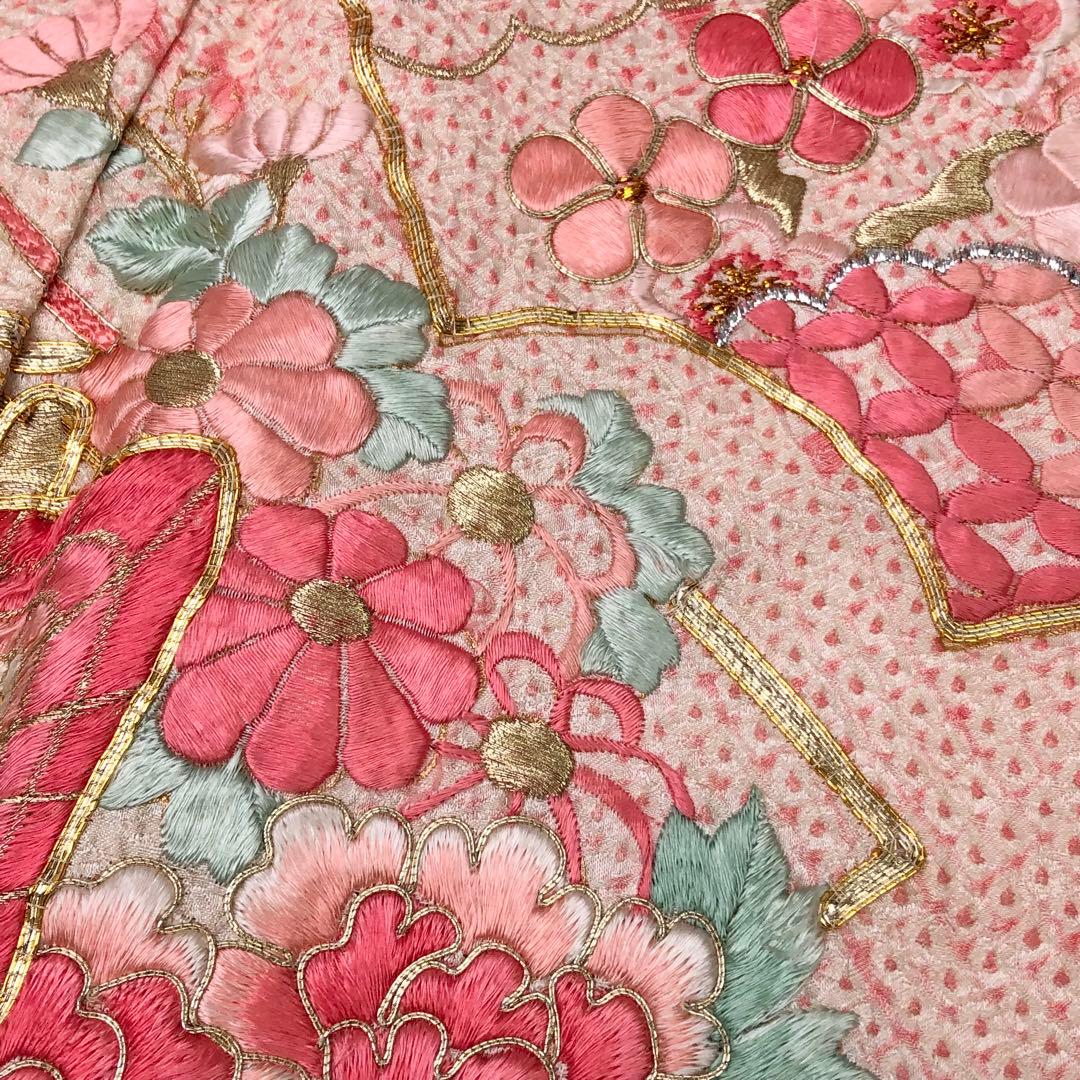 振袖 刺繍 絞り 花車 金駒刺繍 金彩 KK-2120