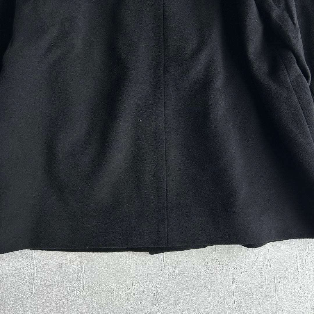 23区 カシミヤ混 フーデッドコート ブラック 48 XXL 大きいサイズ 黒