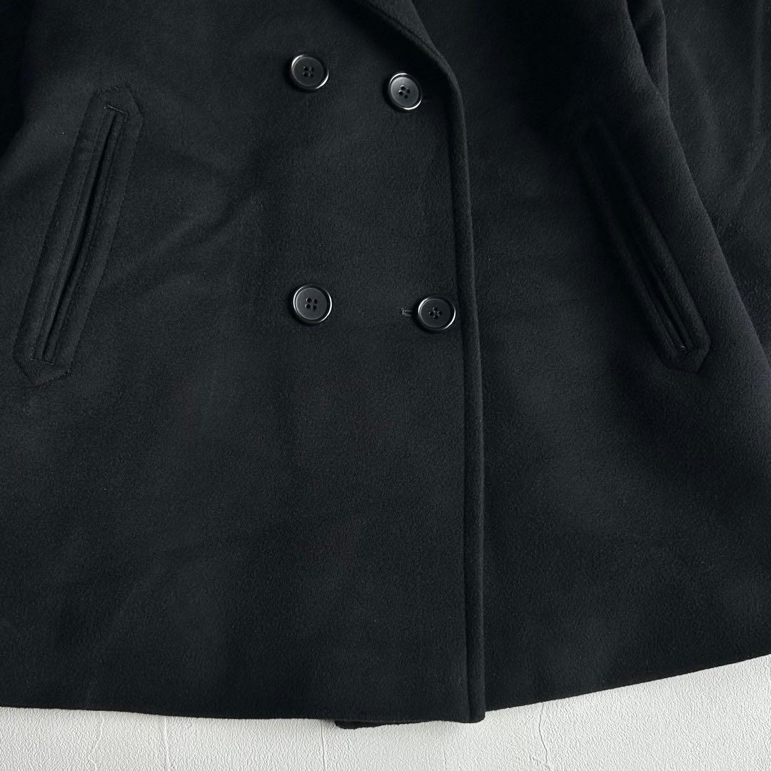 23区 カシミヤ混 フーデッドコート ブラック 48 XXL 大きいサイズ 黒