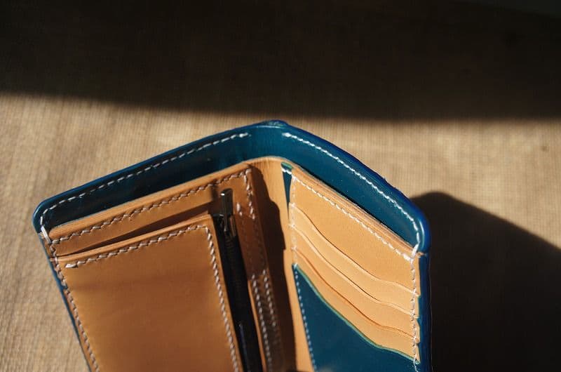 セール【送料無料】ルガトスリムウォレット【琉球ブルー】【cross mesh】