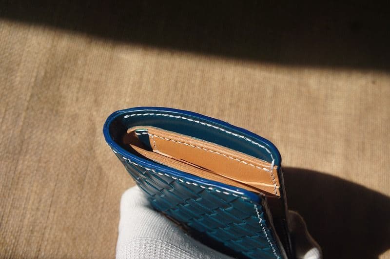 セール【送料無料】ルガトスリムウォレット【琉球ブルー】【cross mesh】