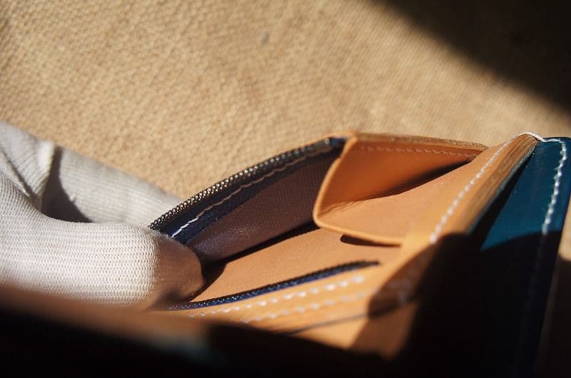 セール【送料無料】ルガトスリムウォレット【琉球ブルー】【cross mesh】