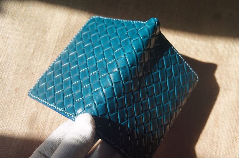 セール【送料無料】ルガトスリムウォレット【琉球ブルー】【cross mesh】