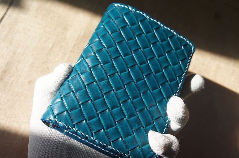 セール【送料無料】ルガトスリムウォレット【琉球ブルー】【cross mesh】