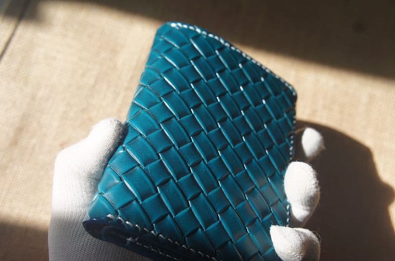 セール【送料無料】ルガトスリムウォレット【琉球ブルー】【cross mesh】