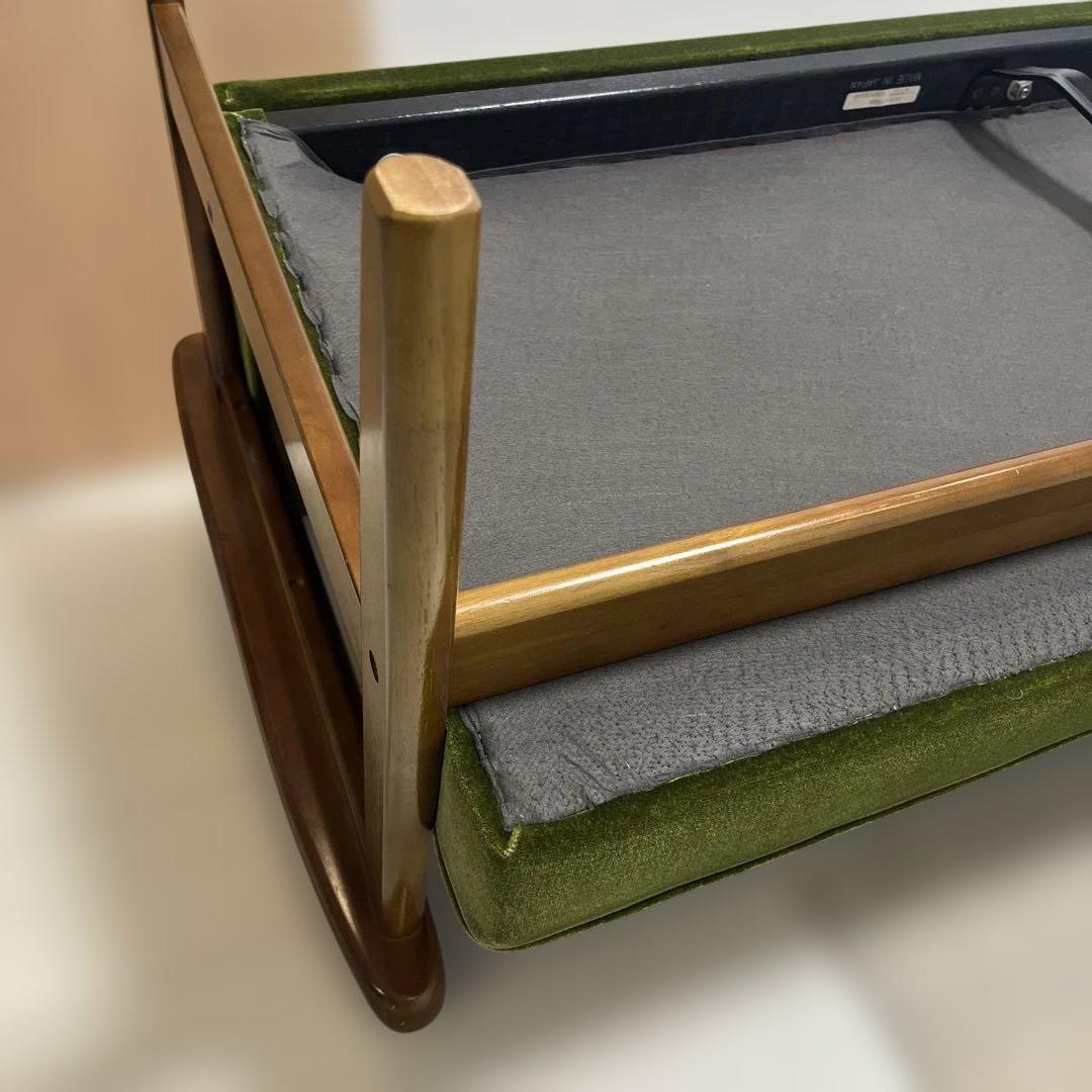 【送料込】カリモク60 ソファ 2人掛け モケットグリーン チェア