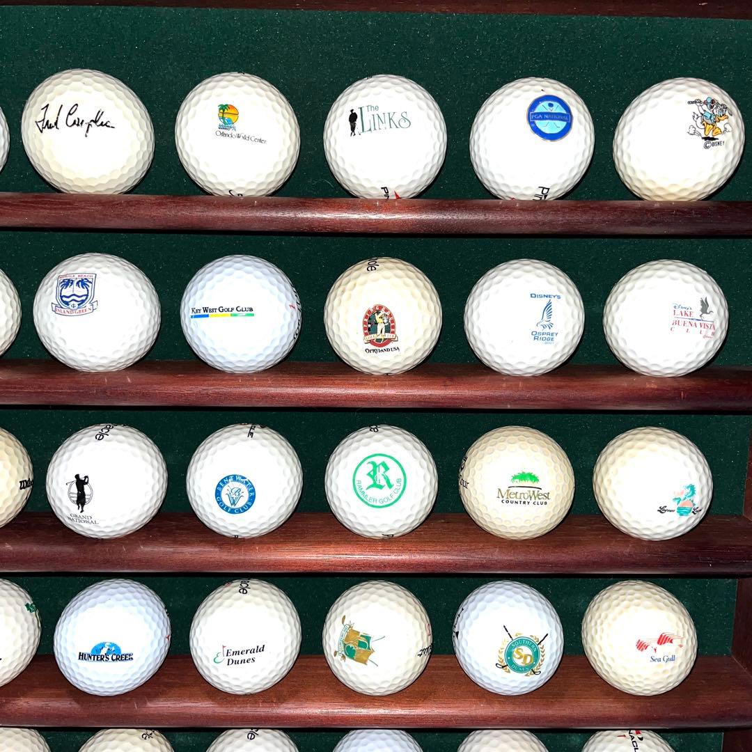 ★激レア★希少★ゴルフボールコレクション木製ケース★ボール付き★記念ボール★01