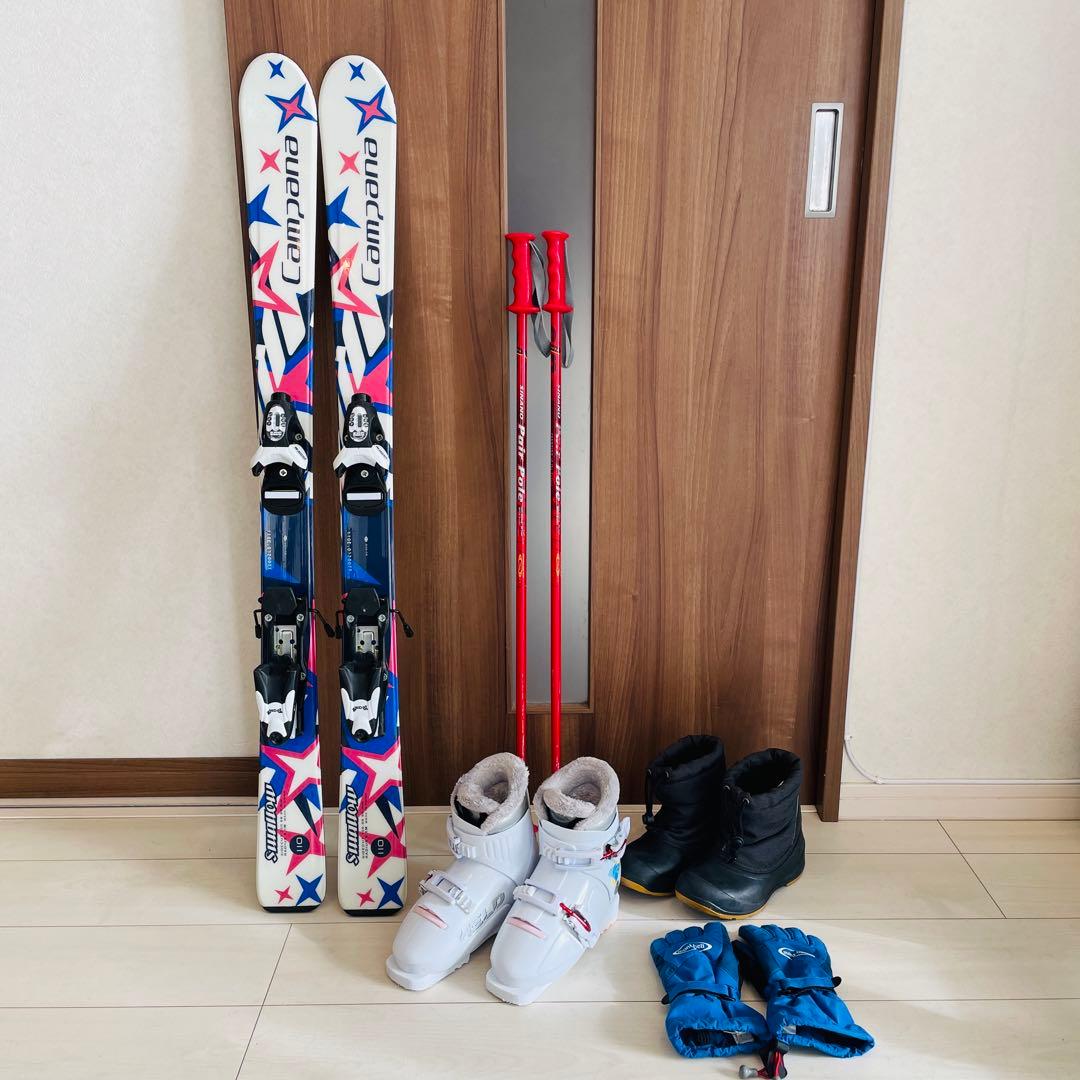 ◆SWALLOW◆スキー110cm◆ブーツ19cm◆ポールセット◆キッズスキー◆