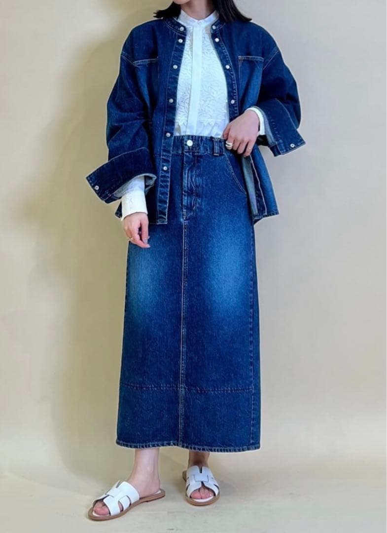 ほぼ新品！！今季物！MACPHEEコットンデニム シャツブルゾン