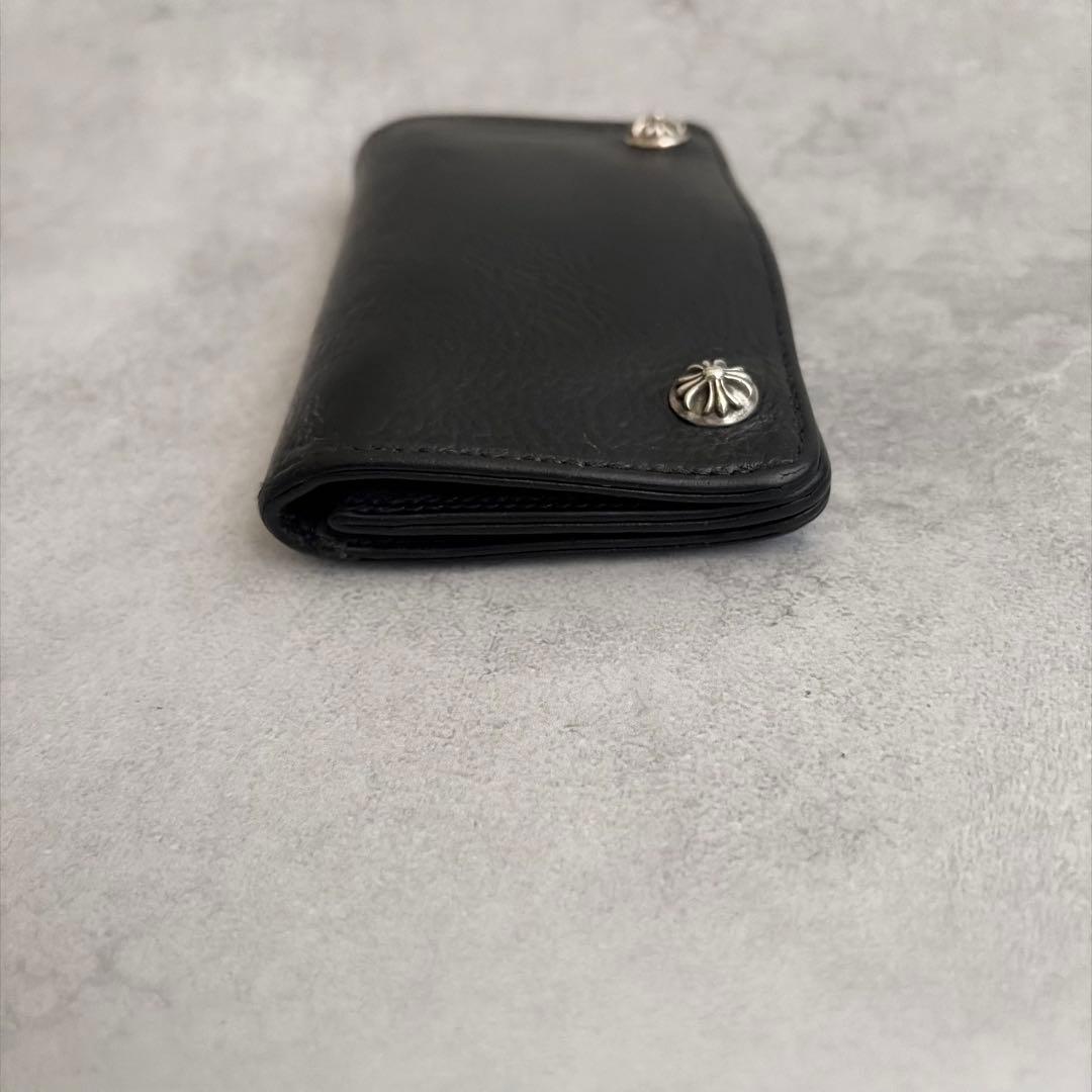 【美品】CHROME HEARTS 1ZIP クロスボタンレザーウォレット