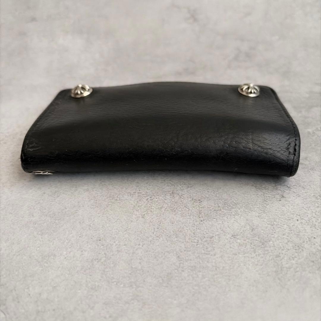 【美品】CHROME HEARTS 1ZIP クロスボタンレザーウォレット