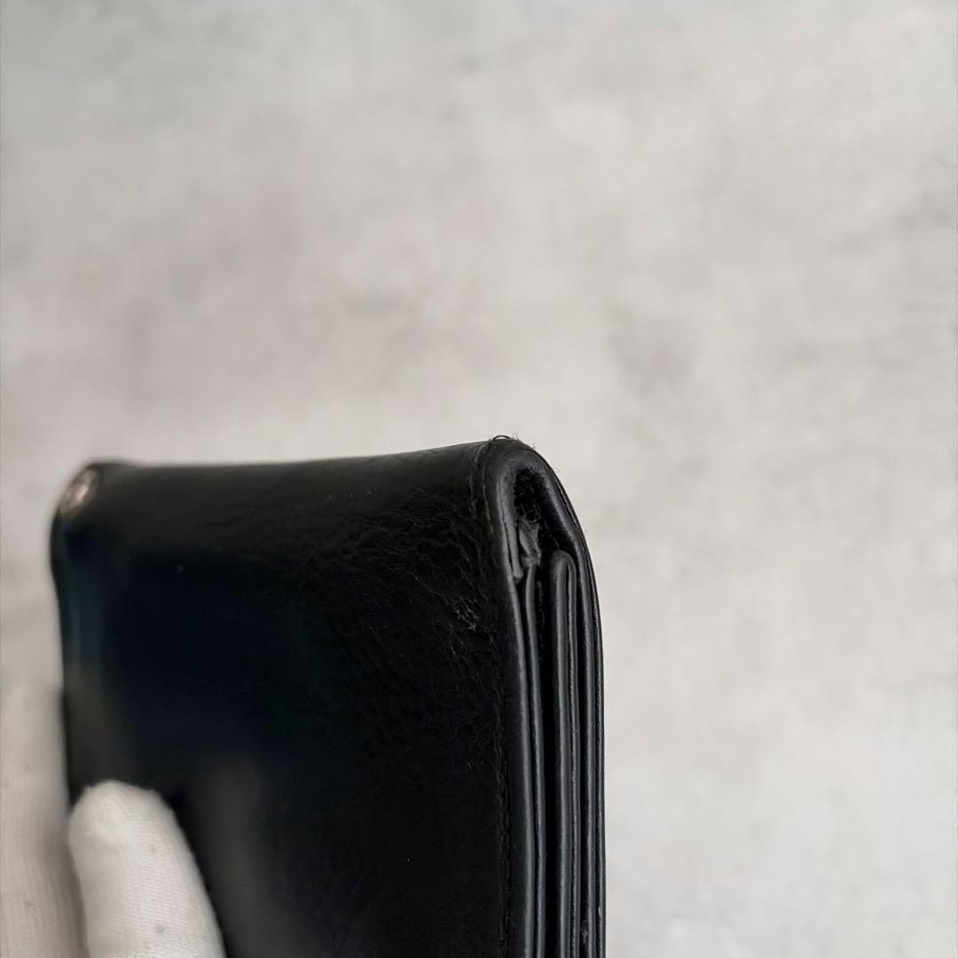 【美品】CHROME HEARTS 1ZIP クロスボタンレザーウォレット