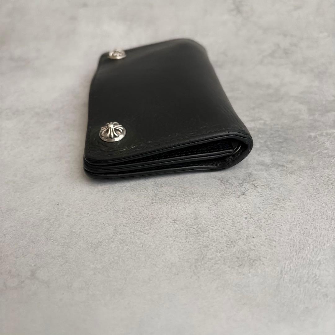 【美品】CHROME HEARTS 1ZIP クロスボタンレザーウォレット