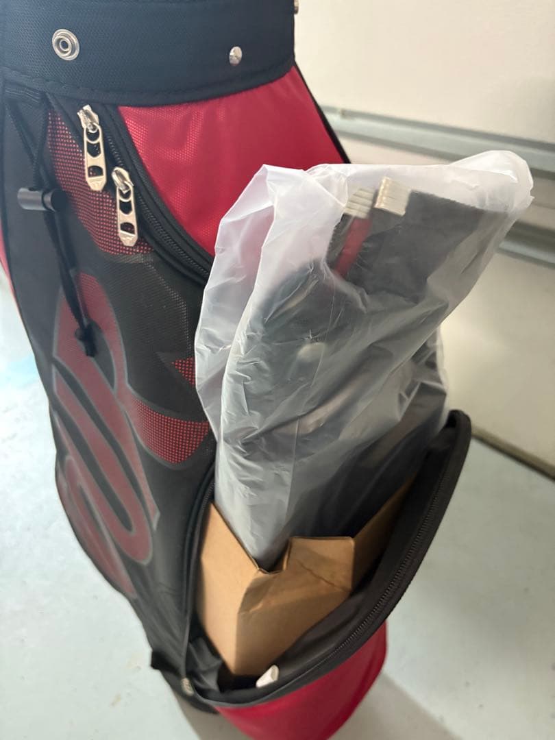 新品キャディバッグ　ツアーステージ　赤黒