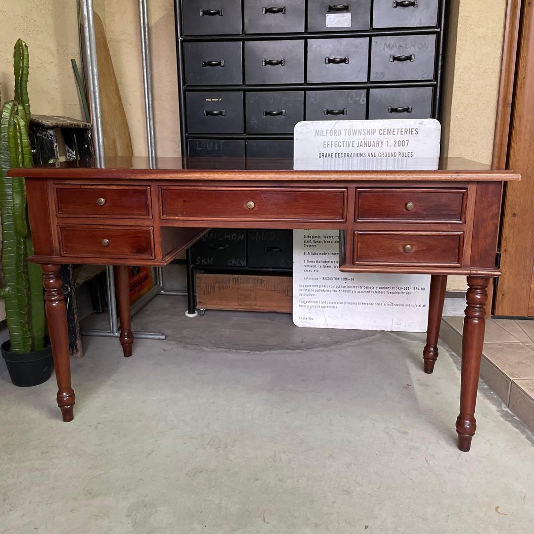 【s ページ】クラシックスタイル ヴィンテージ 木製デスク 店舗什器 机