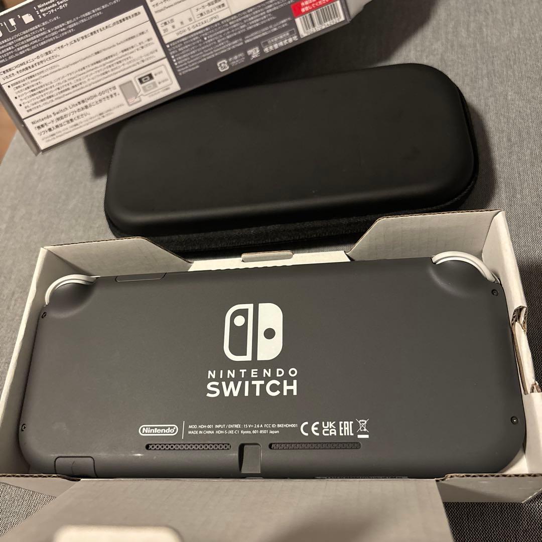 【美品】Nintendo Switch Lite グレー 専用ケース付き