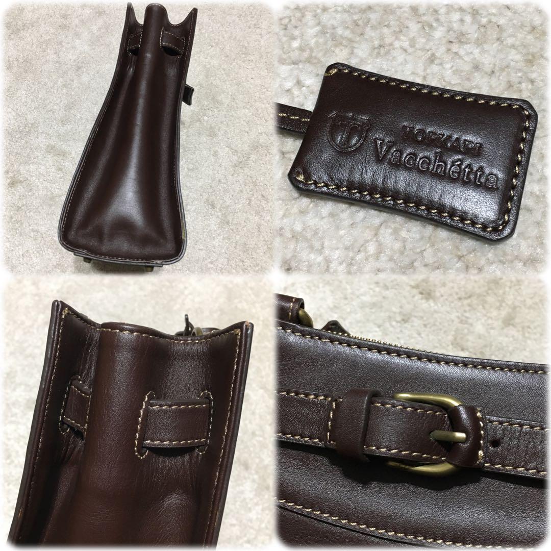 TOPKAPI vacchetta ♫ レザーショルダーバッグ 茶ビジネス 兼用