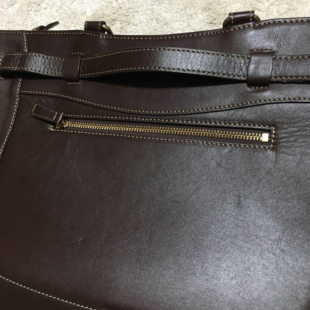 TOPKAPI vacchetta ♫ レザーショルダーバッグ 茶ビジネス 兼用