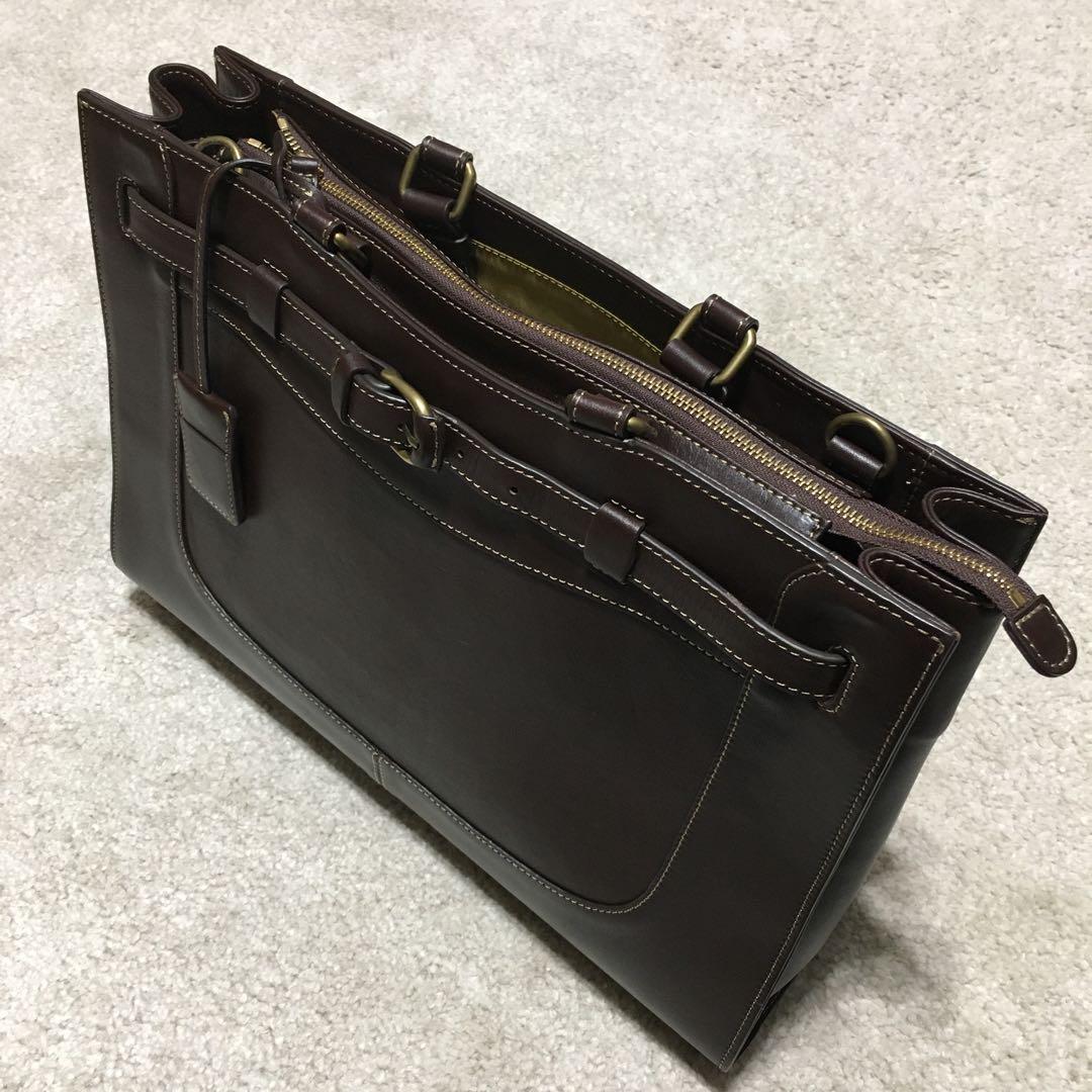 TOPKAPI vacchetta ♫ レザーショルダーバッグ 茶ビジネス 兼用