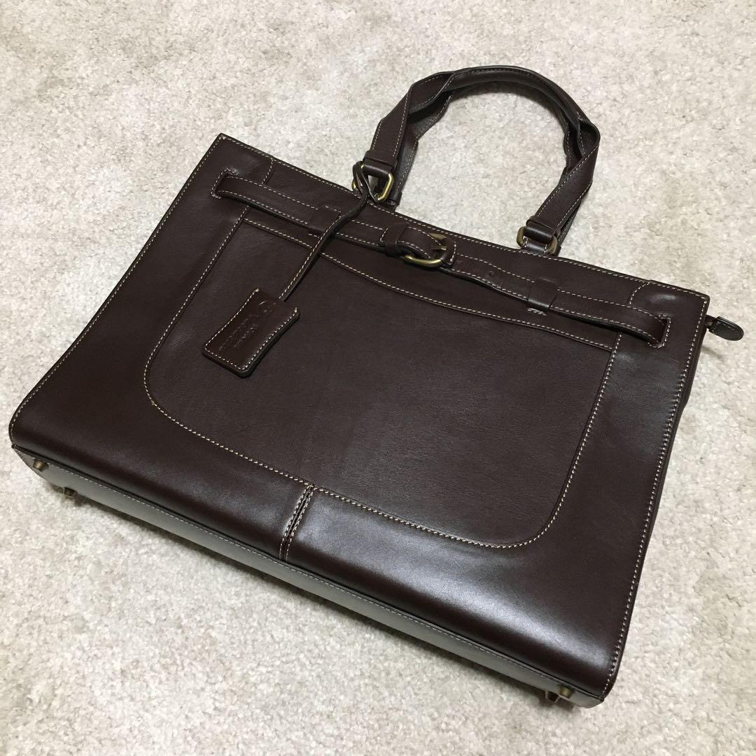 TOPKAPI vacchetta ♫ レザーショルダーバッグ 茶ビジネス 兼用