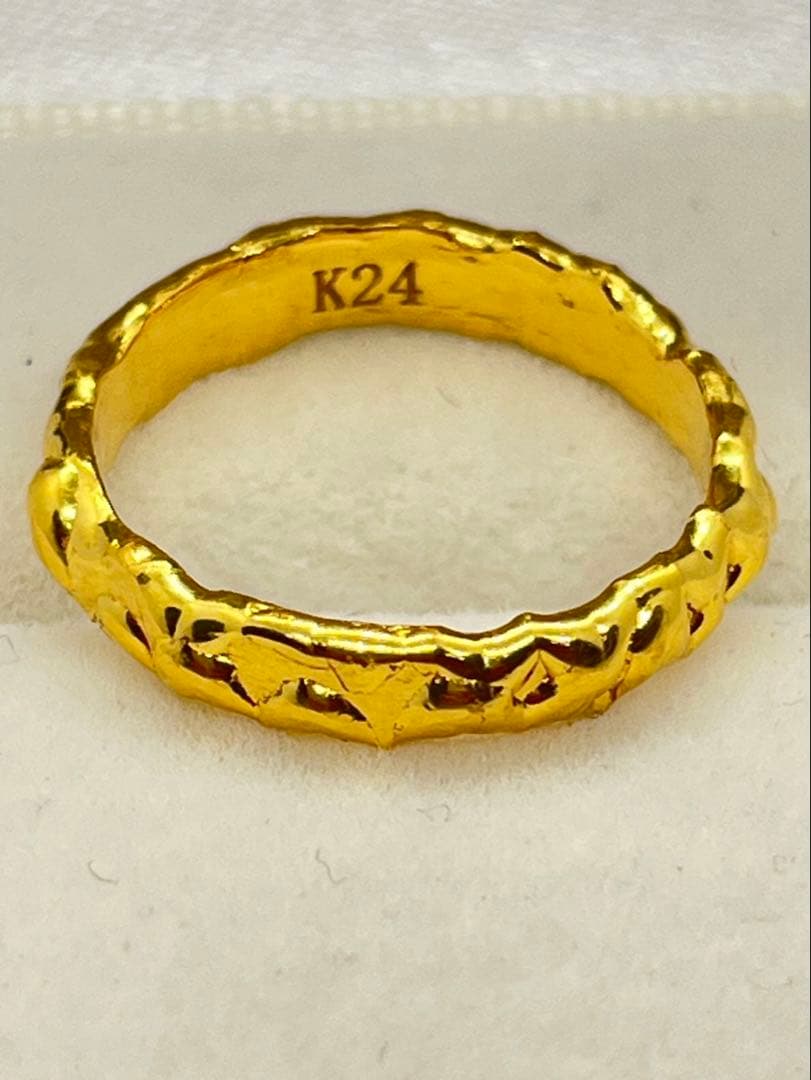 K24 純金 メルトリング 4.7g指輪 リング 刻印あり ハンドメイド