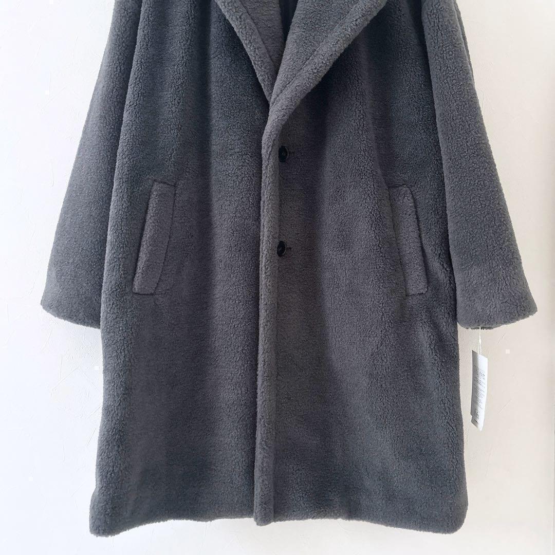 新品 LIGNAGGIO×ECOPEL ラムボア風フェイクファーロングコート M