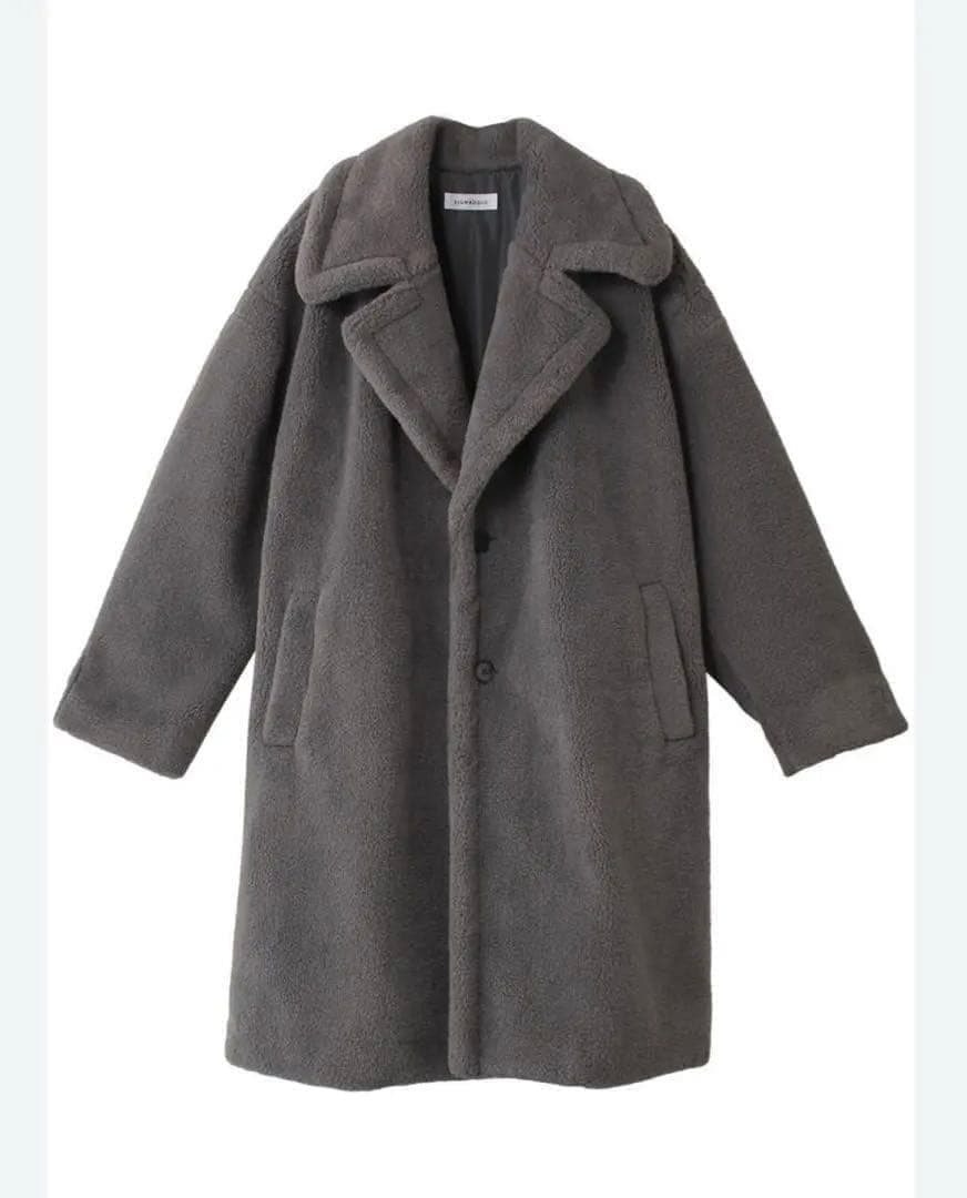 新品 LIGNAGGIO×ECOPEL ラムボア風フェイクファーロングコート M